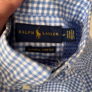 POLO Ralph Lauren button-down s/s 5t shirt, Polo Gingham blue shirt